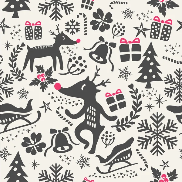Fond de Noël motif sans couture — Image vectorielle