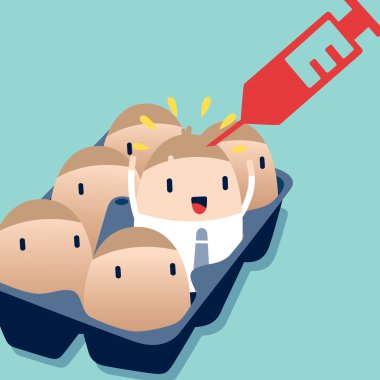 İş adamı ile enjeksiyon Kaldır