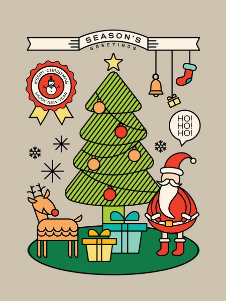 Desenho animado colorido de Natal ilustração com estilo esboço —  Vetores de Stock