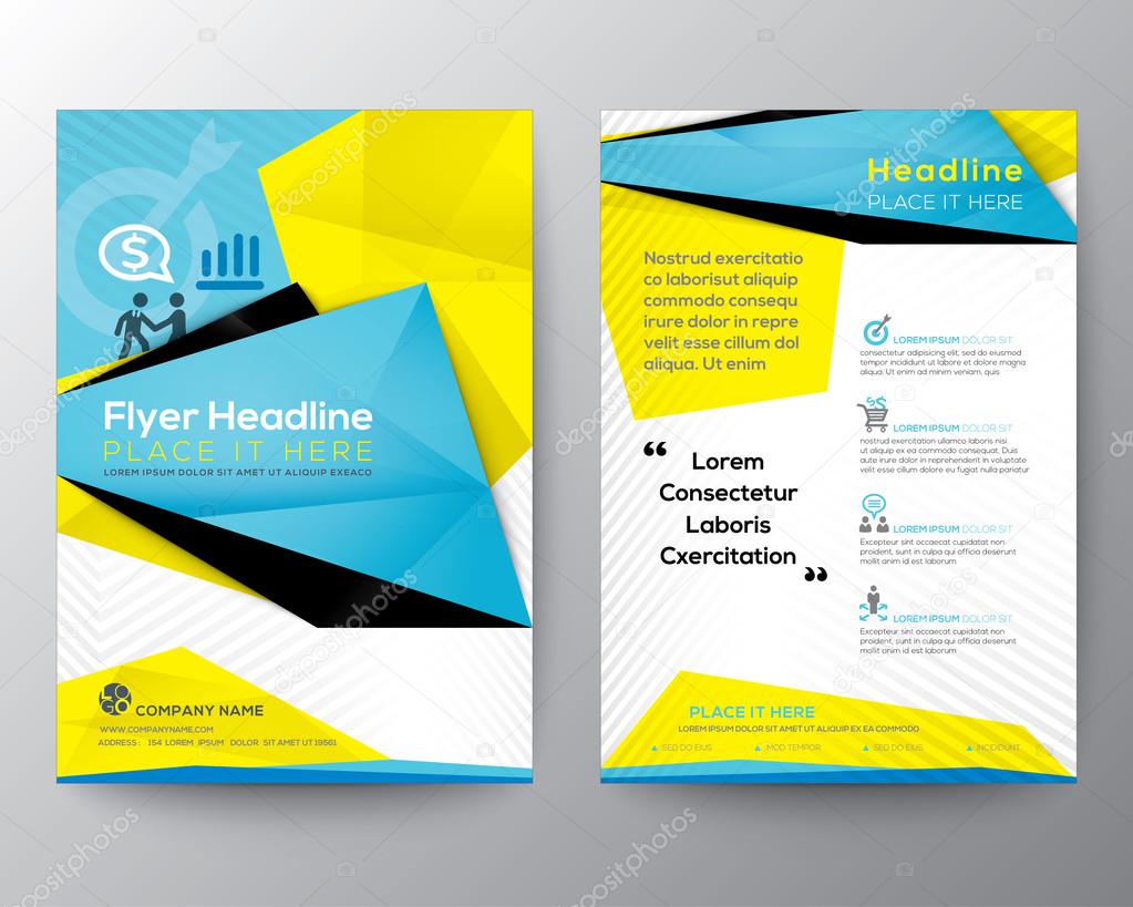 Abstract Triangle Geometric Brochure Flyer design Layout vector 
