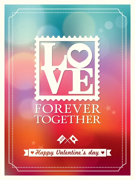 Valentine's day and wedding LOVE word Bokeh Background — Stock Vector