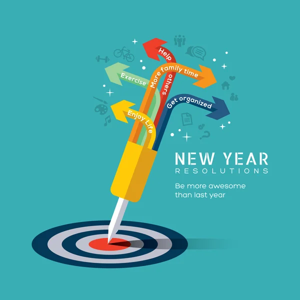 新年の解像度の概念図 — ストックベクタ