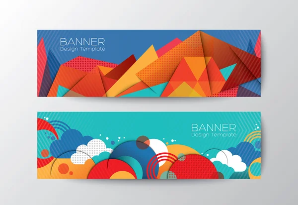 Plantilla de diseño de banner de polígono colorido abstracto — Archivo Imágenes Vectoriales