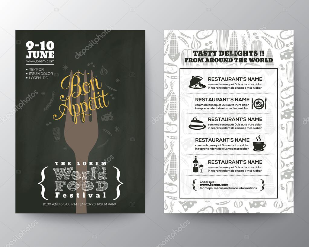 Food Festival Poster Brochure Flyer design Layout template