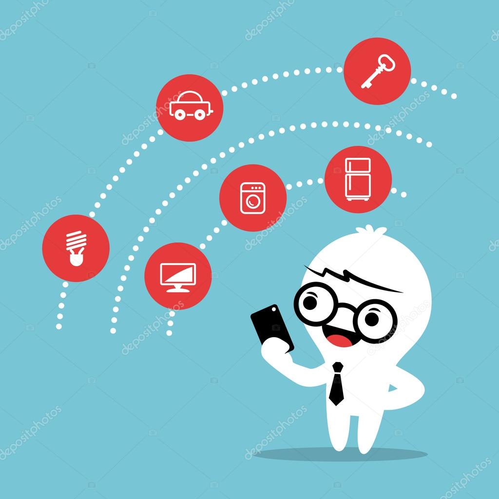 Internet Of Things Cartoon Illustration Stock Vector C Kraphix