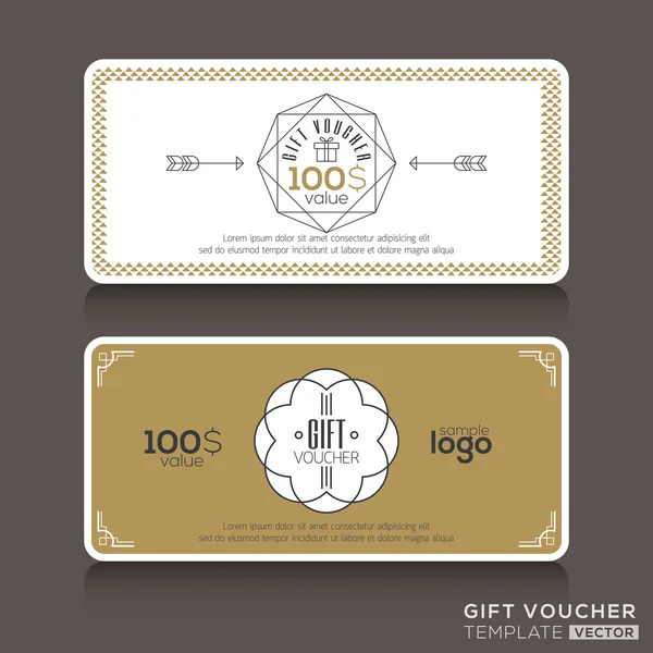 Gift certificate voucher coupon template — Stock Vector