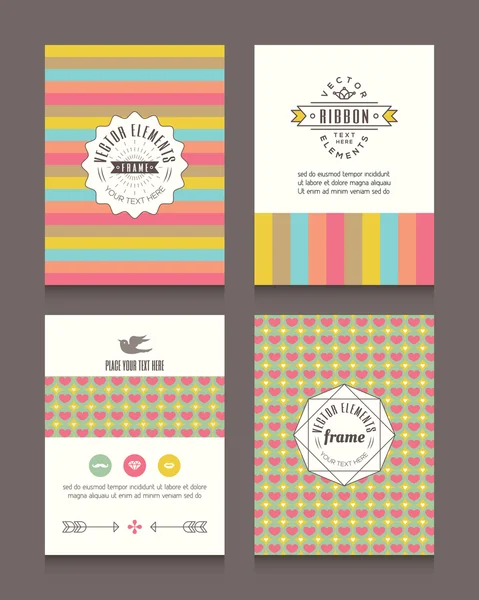 Vintage retro frames and backgrounds Design Template for Flyer B — Stock Vector