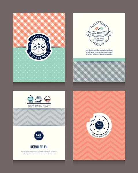 Plantilla de diseño de marcos y fondos vintage para folleto de folleto — Vector de stock