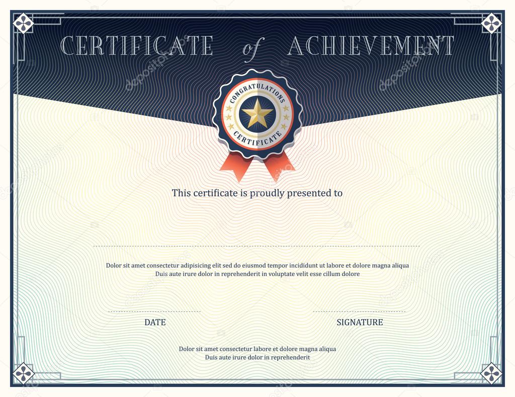 Certificate of achievement design template