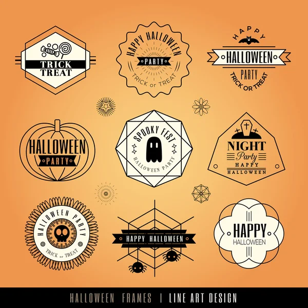 Vintage Halloween labels and frames — Stock Vector