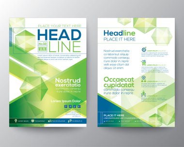 Soyut çokgen tasarım vektör şablon düzeni için dergi broşür ve ilan