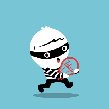 piracy thief stealing idea bulb clipart