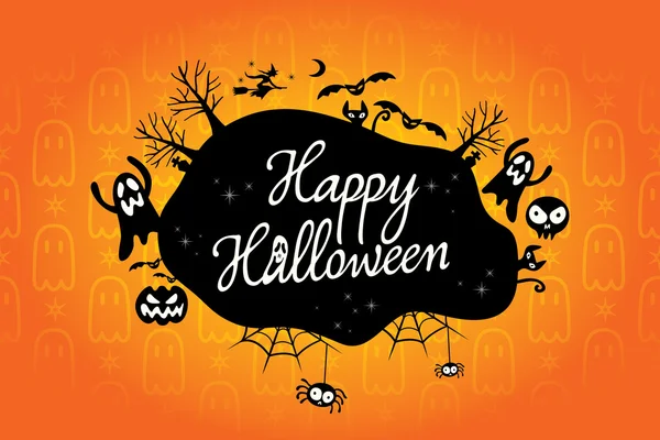 Happy halloween text design background — Stock Vector