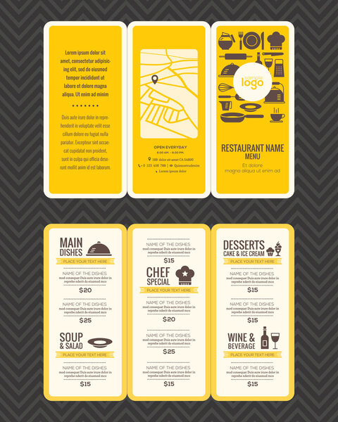 Modern Restaurant menu design pamphlet template
