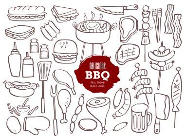 Barbekü karalamalar kümesi