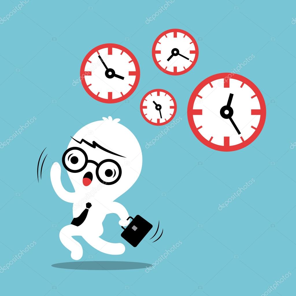 busy concept running out of time business cartoon