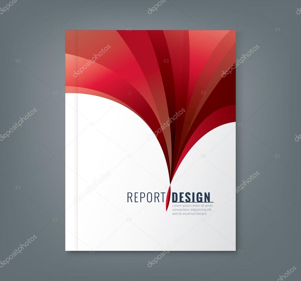 Abstract red wave background for business annual report book cover
