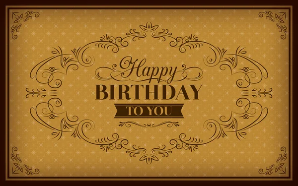 Happy Birthday greeting vintage frame — Stock Vector