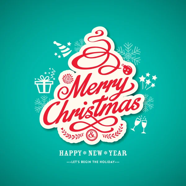 Christmas sign design on green background — Stock Vector