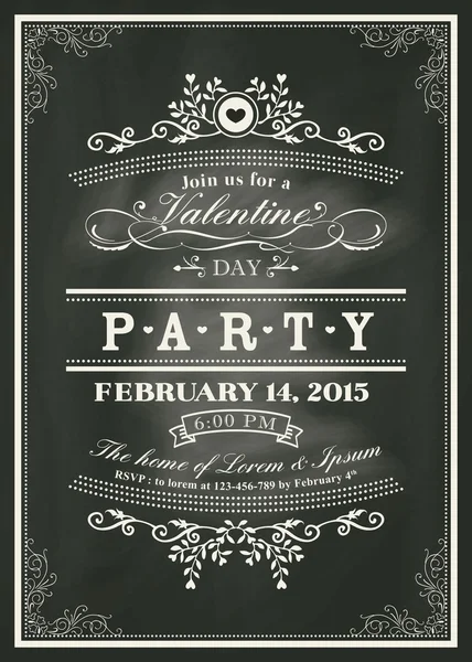 Valentine day card party invitation — Stock Vector