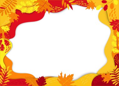   Sonbahar teması için yapraklı ve metin için yeri olan vektör kartpostal.