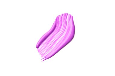 Mor akrilik fırça darbesi, beyaz arka planda izole edilmiş. Beyaz arkaplanda suluboya ya da mor fırça darbesi.