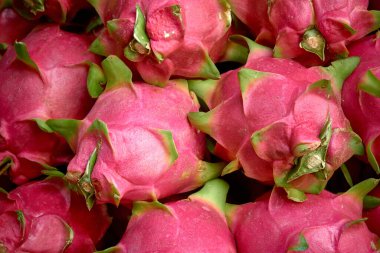 Ejder meyvesi Bangkok Tayland 'daki markette tatlı ve sağlıklı.