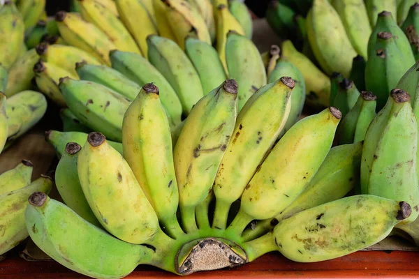 Montón Bananas Maduras Mercado Callejero Bangkok —  Fotos de Stock