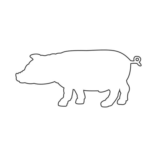 Силуэт векторной иконы свиньи . — стоковый вектор