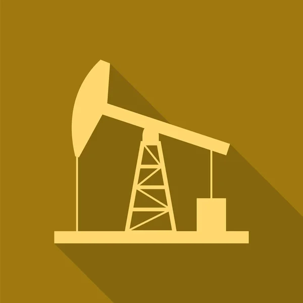 Icono de oro derrick aceite . — Vector de stock