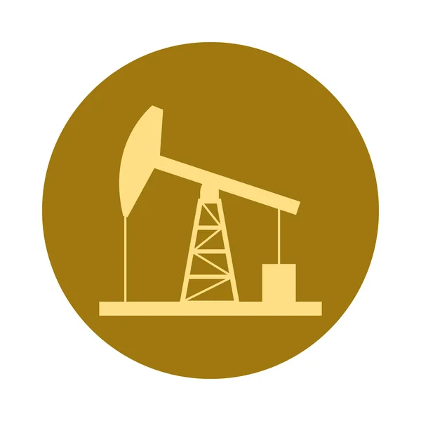 Icono de oro derrick aceite . — Vector de stock