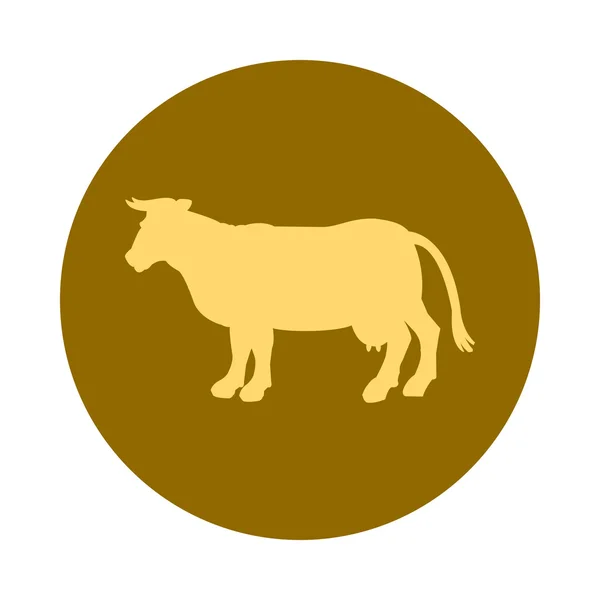 Χρυσό σιλουέτα της αγελάδας. — Διανυσματικό Αρχείο