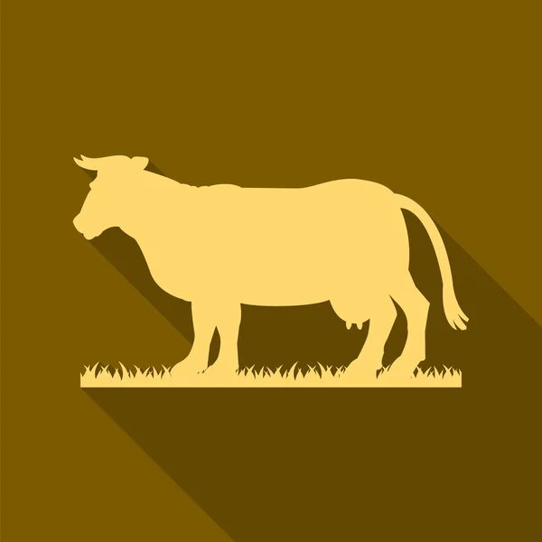 Gold sziluett tehén. — Stock Vector
