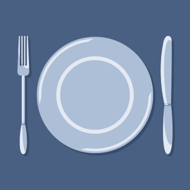 Plaka, bıçak ve çatal vektör.