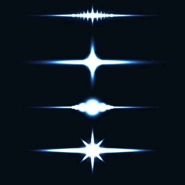 Λαμπερό φως αποτέλεσμα αστέρια. — Διανυσματικό Αρχείο