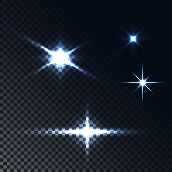 Étoiles à effet lumineux lumineux . — Image vectorielle