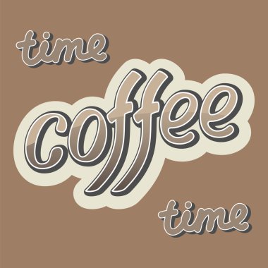 Kahve zamanı. Vintage illüstrasyon. Vektör hat. 