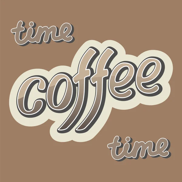 Hora del café. Ilustración vintage Caligrafía vectorial . — Archivo Imágenes Vectoriales