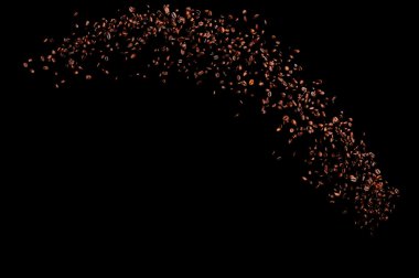 Kavrulmuş kahve çekirdekleri düşüyor..