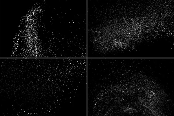 Instellen korrelig abstracte textuur op zwarte achtergrond. Set vector te — Stockvector