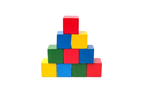 Wooden colorful building blocks. — Stock Photo, Image