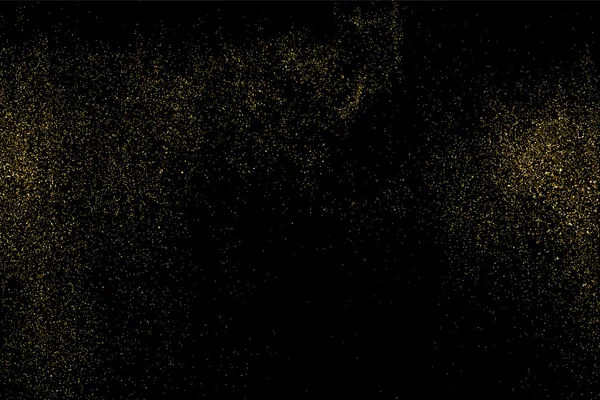 Texture Glitter Oro Sfondo Nero Esplosione Dorata Coriandoli Texture Astratta — Vettoriale Stock