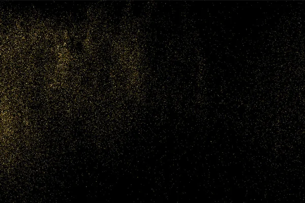 Gouden Glitter Textuur Een Zwarte Achtergrond Gouden Explosie Van Confetti — Stockvector