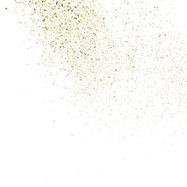 Altın glitter doku üzerinde beyaz izole.