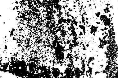 Sıkıntılı siyah doku. Beyaz arka planda koyu kumlu bir doku. Toz tabakası desenli. Tahıl gürültüsü partikülleri. Paslanmış beyaz efekt. Grunge tasarım elementleri. Vektör illüstrasyonu, EPS 10.