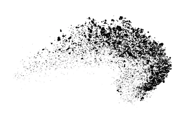Beyaz arka planda siyah taneli doku izole edilmiş. Toz tabakası. Karanlık gürültü tanecikleri. Dijital olarak oluşturulmuş görüntü. Vektör tasarım elemanları. Görüntü, Eps 10.
