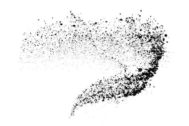 Beyaz arka planda siyah taneli doku izole edilmiş. Toz tabakası. Karanlık gürültü tanecikleri. Dijital olarak oluşturulmuş görüntü. Vektör tasarım elemanları. Görüntü, Eps 10.