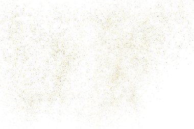 Beyaz üzerinde altın rengi parıltı dokusu izole edildi. Amber Parçacık Rengi. Kutlama arkaplanı. Altın Konfeti Patlaması. Tasarım elementi. Dijital olarak oluşturulmuş resim. Vektör İllüstrasyonu, EPS 10.
