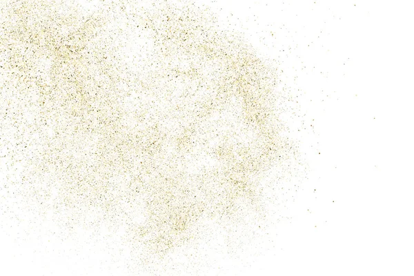 Gold Glitter Texture Isoliert Auf Weiß Bernsteinpartikel Farbe Feierlicher Hintergrund — Stockvektor