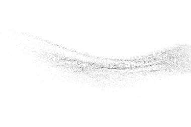 Sıkıntılı siyah doku. Beyaz arka planda koyu kumlu bir doku. Toz tabakası desenli. Tahıl gürültüsü partikülleri. Paslanmış beyaz efekt. Grunge tasarım elementleri. Vektör illüstrasyonu, EPS 10.